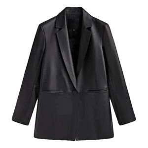Massimo Dutti Napa leather blazer S